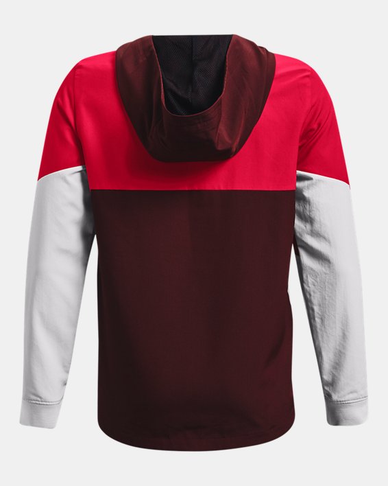 Boys' UA Legacy Windbreaker Graphic Jacket, Red, pdpMainDesktop image number 1